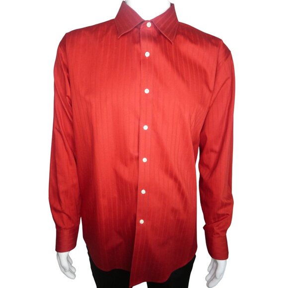 Sean John Men's Red Long Sleeve Dress Shirt Size 18 34/35‎ - Picture 2 of 9